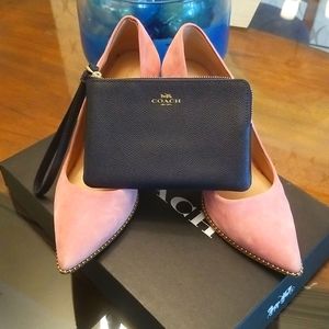Coach Pink Suede Pump with Coach Gift